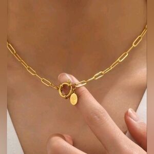 Gold Charm Link Chain Necklace